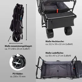 Trutzholm Bollerwagen faltbar mit Sonnendach grau/schwarz