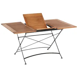 Merxx Schlossgarten Klappausziehtisch 100 (150) x 90 cm, Flachstahl mit Eukalyptus