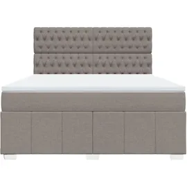 vidaXL Boxspringbett mit Matratze Taupe 180x200 cm Stoff