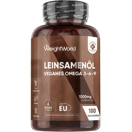 WeightWorld Omega 3 Leinöl Kapseln 180 St.
