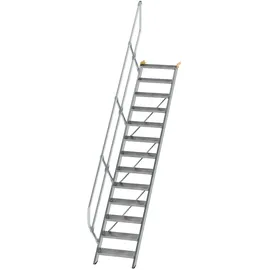 Günzburger MUNK Treppe 45° Stufenbreite 600 mm 13 Stufen Aluminium geriffelt