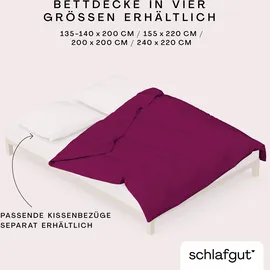schlafgut Knitted Jersey Lila 155 x 220 cm + 40 x 80 cm