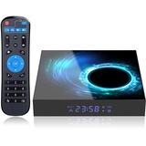 Android TV Box 10.0,Android Box 4GB 64GB Quad Core unterstützt 5GHz+2.4GHz Dual WiFi 6K Ultra HD H.265 BT 4.0 Smart TV Box