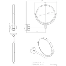 EMCO Pure Kosmetikspiegel, Vergrößerung 3-fach, 109400108