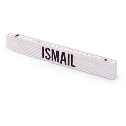 Personalisierter Zollstock | Metrie 2m Block 52 | mit männlichen Namen Name: Ismail