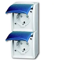 ABB 2CKA002084A0719 Schutzkontakt-Steckdose IP44 Lichtgrau (RAL 7035), Blau-Grün