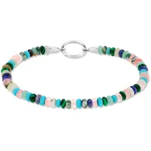 TAMARIS Charm-Armband Edelstahl mit Naturstein grün|lila|rosa 18,5 cm