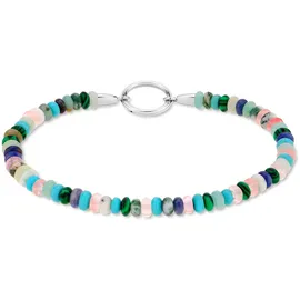 TAMARIS Charm-Armband Edelstahl mit Naturstein grün|lila|rosa 18,5 cm