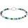 TAMARIS Charm-Armband Edelstahl mit Naturstein grün|lila|rosa 18,5 cm