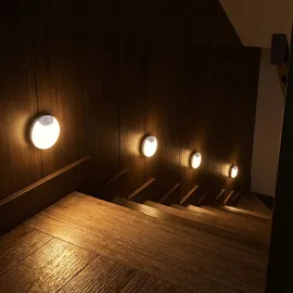 ideoon lights ideoon 4er Set LED Schrankleuchte mit Bewegungssensor – Wiederaufladbares Nachtlicht, Magnetisch & Kabellos – Ideal als Treppenlicht & für Kleiderschrank