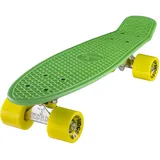 Ridge Skateboard 55 cm Mini Cruiser Retro Stil In M Rollen Komplett U Fertig Montiert Grün Gelb,