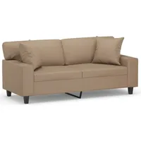 vidaXL 2-Sitzer-Sofa mit Zierkissen Cappuccino-Braun 140 cm Kunstleder