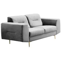 Beautysofa 2-Sitzer VENEZIA Die Lieferung gilt für die Einbringung in die Wohnung, Relaxsofa im modernes Design grau