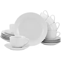 CreaTable Kaffeeservice Luna Weiß, 18-teilig