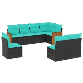 vidaXL Gartensofa-Set 8-tlg. schwarz