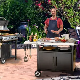 Royal Gourmet Grillwagen 80 x 50 cm Edelstahl schwarz
