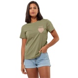 Jack Wolfskin T-Shirt Discover Heart - Dunkelgrün,Rosa - M