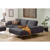 W.Schillig Ecksofa "run, Designsofa mit tollem Sitzkomfort, bequem, L-Form", grau (anthrazit w82), B:299cm H:88cm T:178cm, Longlife Xtra-Leder Z73: Naturwalkleder der Luxusklasse aus den erlesensten Rohhäuten.