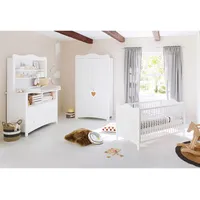 Pinolino Kinderzimmer Florentina extrabreit inkl. extrabreitem Regalaufsatz 3-tlg. weiß
