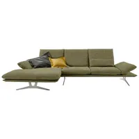 Koinor Ecksofa, Grün, Textil, Uni, 3-Sitzer, Ottomane links, L-Form, 314x159 cm, Goldenes M, Fußauswahl, Stoffauswahl, seitenverkehrt erhältlich, Hocker Rücken echt, individuell planbar, Wohnzimmer, Sofas & Couches, Wohnlandschaften, Ecksofas