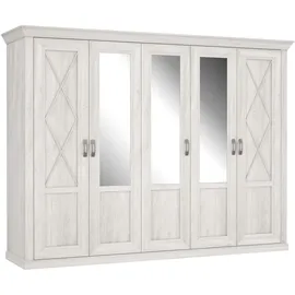 Forte Drehtürenschrank Kashmir 268 x 204,9 x 62,6 cm Weiß