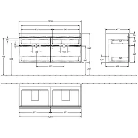 Villeroy & Boch Waschtischunterschrank 125,3 x 59 x 50,2 cm Weiß Matt