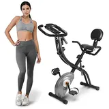 ATIVAFIT 3-in-1 Heimtrainer Fahrrad klappbar Zuhause magnetisch angetrieben Hometrainer Fahrrad mit Handpulsmessung & LCD Monitor Fitnessgeräte für Zuhause platzsparend ideal für Sportler