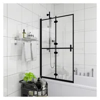 vidaXL Faltbare Duschkabine ESG 80x140 cm Schwarz