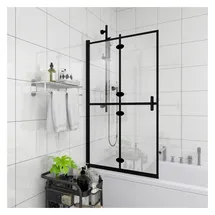 vidaXL Faltbare Duschkabine ESG 80x140 cm Schwarz