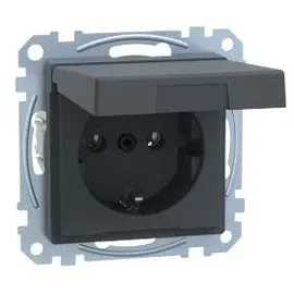 Merten Schuko-Steckdose mit Klappdeckel anthrazit 1 St.
