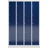 Classix Schließfachschrank enzianblau, lichtgrau X-520541, 20 Schließfächer 118,5 x 50,0 x 180,0 cm