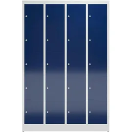 Classix Schließfachschrank enzianblau, lichtgrau X-520541, 20 Schließfächer 118,5 x 50,0 x 180,0 cm