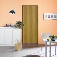 Falttür Schiebetür Lamellentür Nischentür aus Kunststoff Faltwand 84x205cm (Variante 1 Altholzeffekt)