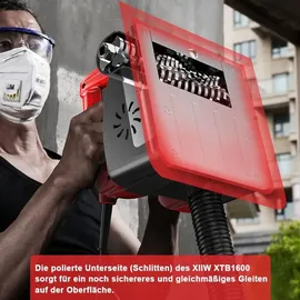 XIIW Betonfräse für Harten Oberflächen, 1600W Walzenfräse Sanierungsfräse Putzfräse Mauerfräse Betonschleifer Walzen Schleifer Fräsmaschine für Tile/ceramic, Zement, Lehmsand, Kalkstein, Glass