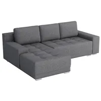 MEBLE-LUX - Ecksofa mit Schlaffunktion und Bettkasten David I Sofa L Form I Eckcouch mit Schlaffunktion I Federkern I Universal Ecke (Rechts oder Links) Sofa Hellgrau