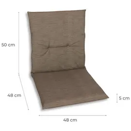 Sesselauflage 98 x 48 x 5 cm taupe 6-tlg.