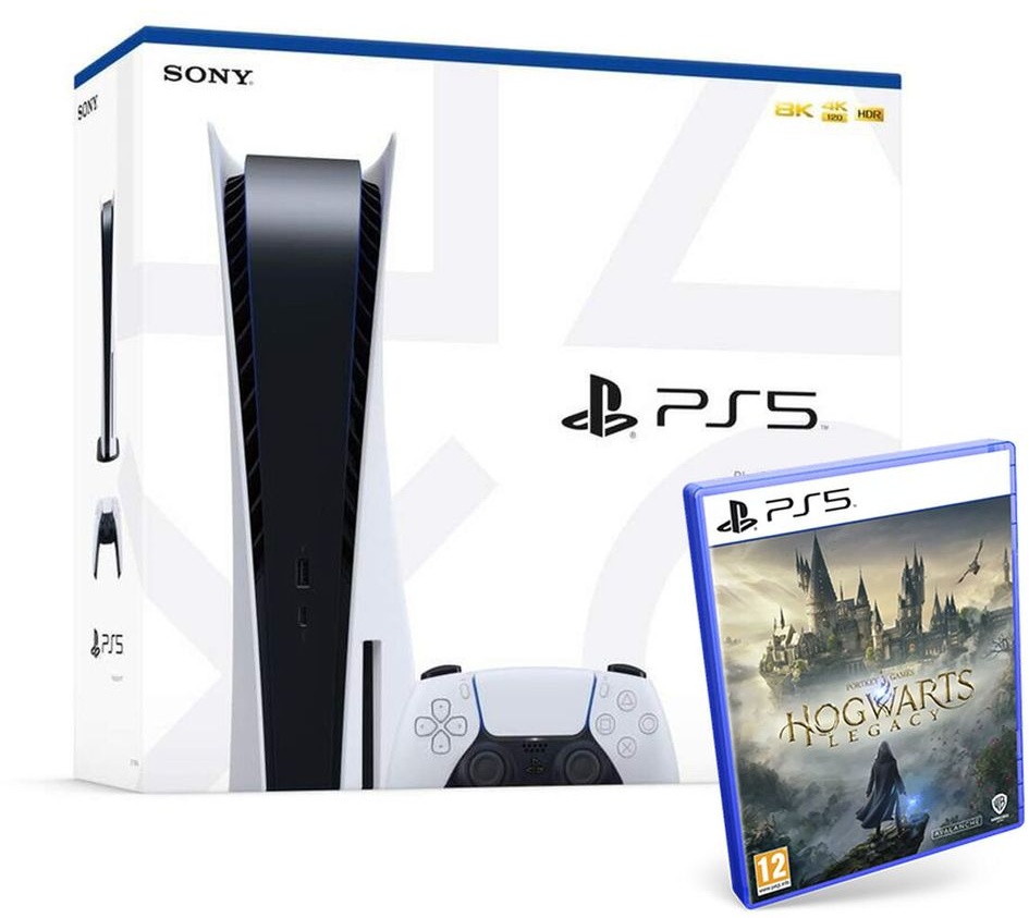 Sony Playstation 5 Disc Edition mit Hogwarts Legacy PS5 Disk Blu-Ray Laufwerk