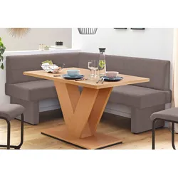 Eckbank HOME AFFAIRE, braun (cappuccino), B:182cm H:89cm T:142cm, Webstoff (Zusammensetzung: 100% Polyester), Sitzbänke
