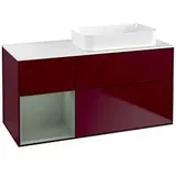 Villeroy & Boch Finion Waschtischunterschrank G681GMHB 120x60,3x50,1cm, Regal links Olive Matt Lacquer, Peony Matt