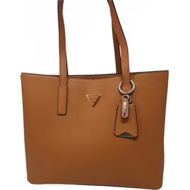 GUESS Schultertasche Meridian II Girlfriend Tote Cognac