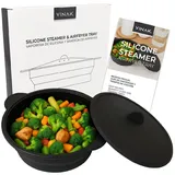 VINAK – Silikon-Dampfgarer für Mikrowelle und Heißluftfritteuse | Faltbarer Dampfgarer (1200 ml) mit wendbarer Innenschale | Kompatibel mit Backofen oder Heißluftfritteuse