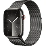 Apple Watch Series 9 GPS + Cellular 45 mm Edelstahlgehäuse graphit, Milanaise Armband graphit One Size