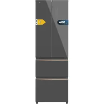 Cecotec Kühlschrank mit Gefrierfach - Grey Glass E. Kühlschrank mit 4 Türen, NoFrost-System, Multi Airflow-Verteilung und Temperaturwarnungen