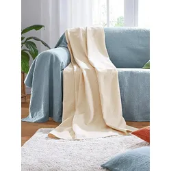 Überwurf für Couch und Bett ca. 250x270cm Hagemann blau