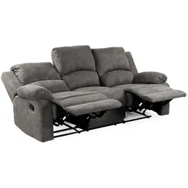 luma-home schönes für dein zuhause luma-home 3-Sitzer-Relaxsofa, Anthrazit, Textil, Füllung: Polyurethan (Pur), einzeln stellbar,Rechteckig, 204x97x87 cm, Wohnzimmer, Sofas & Couches, Sofas, 3-Sitzer Sofas