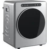 HOMCOM Mini Ablufttrockner 5kg Wäschetrockner mit Sterilisation, 6 Programmen bis zu 60°C, 1000W Trockner mit Touch-Screen, knitterfreiem Rückwärtsprogramm aus Edelstahl, Extra-Trocken-Modus Silber   Aosom