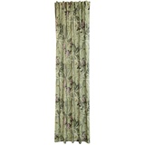 Homing Vorhang florales Dschungelmuster grün | Blickdicht Blüten Kolibri modern | Wohnzimmer Schlafzimmer Kinderzimmer | 140 x 245 cm
