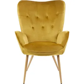 Albatros Ohrensessel mit Hocker YORK, Samt Bezug, bequem gepolstert, Fernsehsessel, Polstersessel, Farbe Ohrensessel:Gold