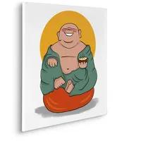 KOMAR Canvasbild Happy Buddy - 60 x 60 cm - Bild Auf Keilrahmen - Minimalistisch Modern