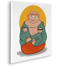 KOMAR Canvasbild Happy Buddy - 60 x 60 cm - Bild Auf Keilrahmen - Minimalistisch Modern